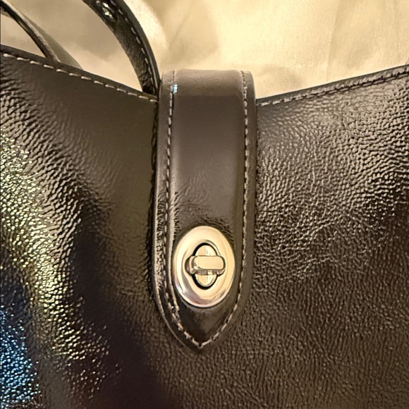 🖤🩶Coach NWT Black Hadley Convertible Turn lock Crossbody Bag/SilverHardware - Picture 6 of 8